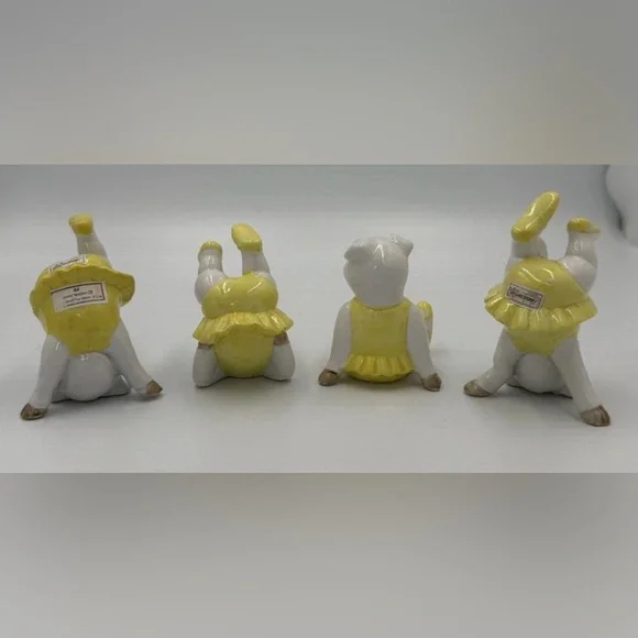 FITZ AND FLOYD TUMBLING BALLERINA PIGS VINTAGE 1979 Lot Of 4 Hand Painted - Picture 7 of 10